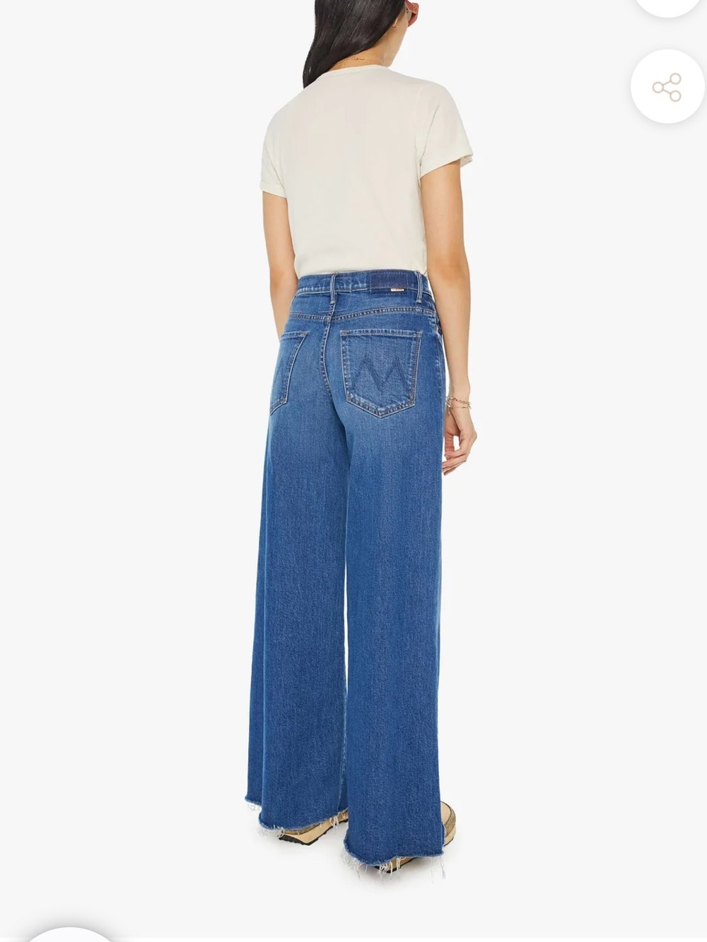 MOTHER Superior The Swisher Sneak Fray Punch Buggy Wide Leg Jeans Size 30 - Picture 4 of 13